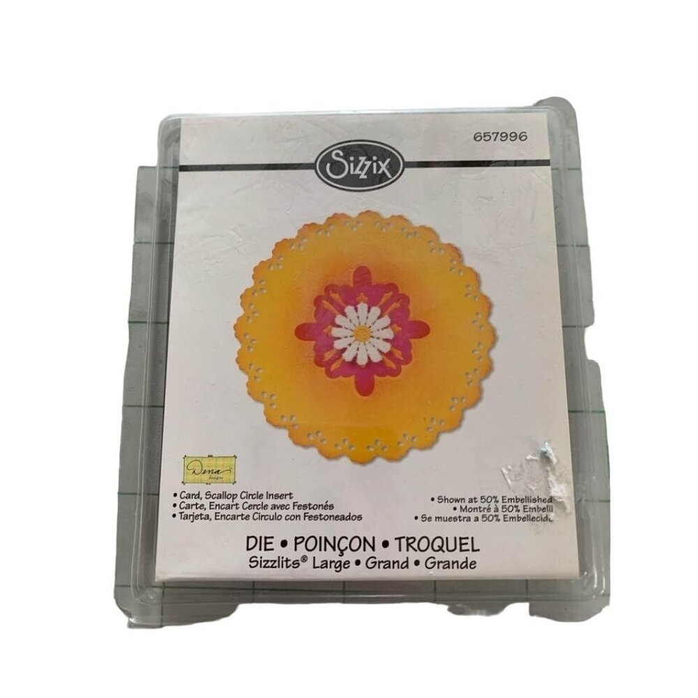 Sizzix Scallop Circle Insert Card Die New 657996 Fits BigKick/Big Shot Machines